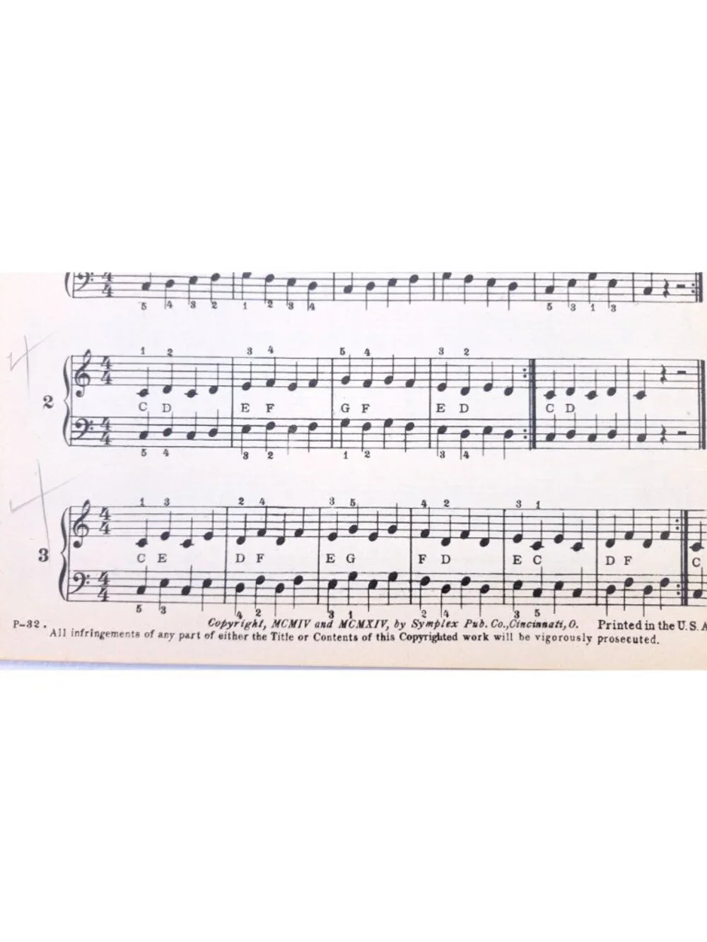 Vintage Wm. Berold's Piano Course Book 1 Beginner Etudes & Studies Easy 1914